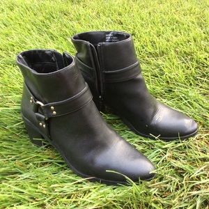 Black leather booties size 9